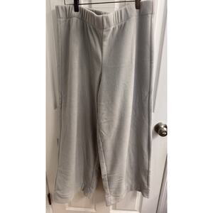 Anybody L Gray Cozy Knit Pants Wide Leg Elastic Waist 100% Polyester 31” Length